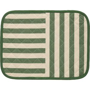 Decotique Block Stripe Mantel Individual 35x45 Verde