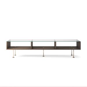 Mesa de centro Decotique Vogue 45x165 Roble oscuro/ Latón