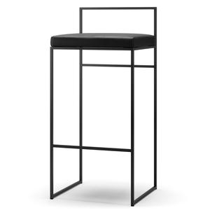 Taburete de Bar con Respaldo 90 cm Negro/piel Negro