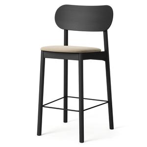 Taburete de bar Decotique Elephant en terciopelo Negro y Beige
