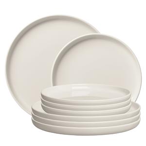 Juego de platos de inicio Decotique BON Plates Juego de 8 platos Marfil