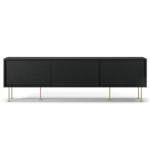 Mueble de TV Decotique Vogue con Patas, 180 Cm, Gris Antracita/ Latón