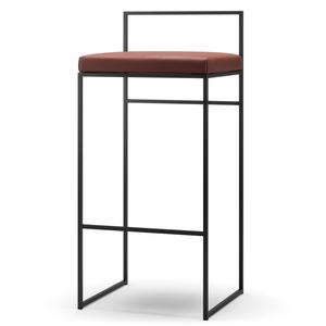 Taburete de Bar con Respaldo de 90 cm en Piel Negro/marrón