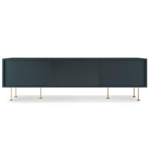 Mueble de TV Decotique Vogue con patas, 180 cm, roble pigmentado en blanco/ Negro