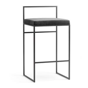 Taburete de Bar con Respaldo de 80 cm , Negro y Cobre Brillante.