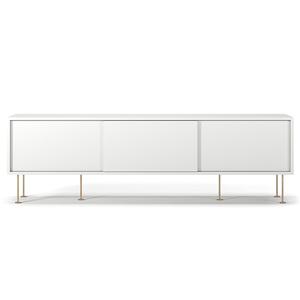 Mueble de TV Decotique Vogue con Patas, 180 Cm, Blanco/ Latón