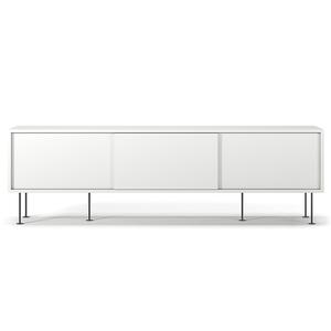 Mueble de TV Decotique Vogue con Patas, 180 Cm, Blanco/ Negro