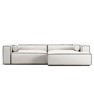 Sofá chaise longue de 3 plazas Decotique Grand Hue, color vapor/ Blanco/gris grafito
