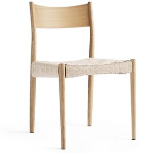 Silla de comedor Decotique Bond de roble pintado en blanco