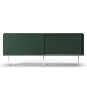 Mueble de TV Decotique Vogue con patas, 136 cm, Verde/ Blanco