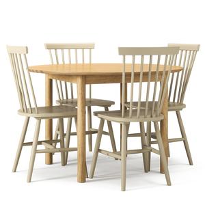 Juego de Mesa de Comedor de Madera de Roble/grisáceo