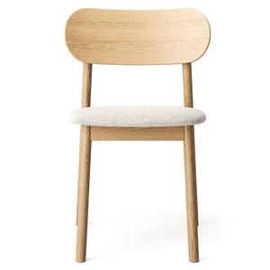 Silla de Comedor Decotique Elephant de Roble Natural y Bouclé Blanco