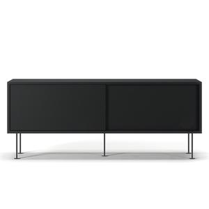 Mueble de TV Decotique Vogue con patas, 136 cm , Gris Antracita/ Negro