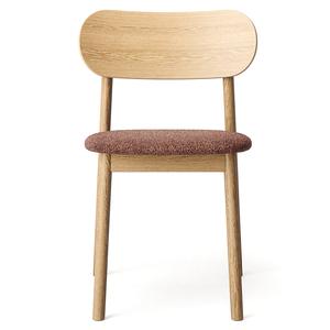 Silla de comedor Decotique Elephant de roble natural y terciopelo Negro
