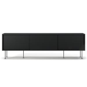 Mueble de TV Decotique Vogue con Patas, 180 Cm, Gris Antracita/ Negro