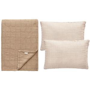Juego de almohada y manta clásica Decotique Beige