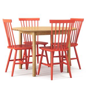 Juego de Mesa de Comedor de Madera de Roble/ Naranja