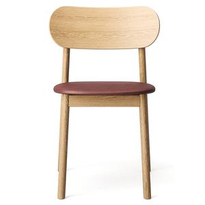 Silla de Comedor Decotique Elephant en Roble Natural y Cuero Marrón