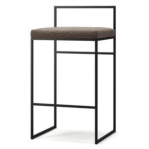 Taburete de Bar con Respaldo de 80 Cm, Negro/pizarra Costera