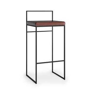 Taburete de Bar con Respaldo de 90 cm , Negro y Cobre Brillante.