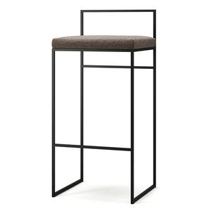 Taburete de Bar con Respaldo de 90 Cm, Negro/pizarra Costera