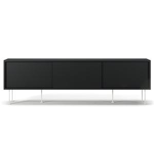 Mueble de TV Decotique Vogue con Patas, 180 Cm, Gris Antracita/ Blanco