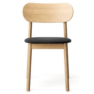 Silla de Comedor Decotique Elephant de Roble Natural y Terciopelo Negro