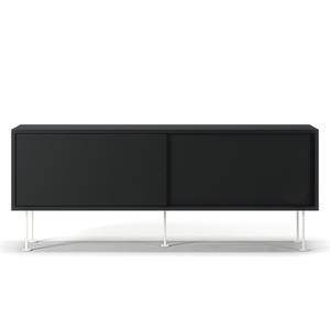 Mueble de TV Decotique Vogue con patas, 136 cm , Gris Antracita/ Blanco