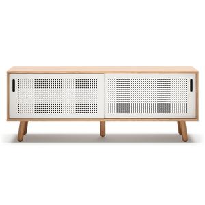 Banco de TV Ray Departamento 150 cm Roble/ Blanco