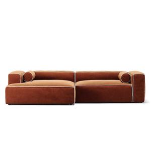 Sofá Decotique Grand Hue de 3 plazas, chaise longue izquierda, blanco luna/ Cobre
