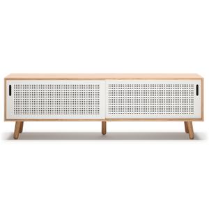 Banco de TV Departamento Ray 180 cm Roble/ Blanco