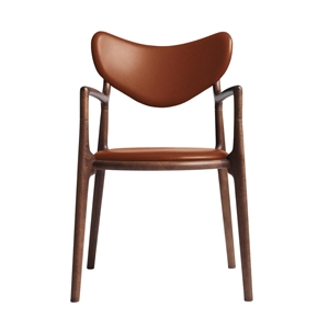 Silla de Comedor de Salón Ro Collection Tapizada en Haya/ Nuez/piel Calvados