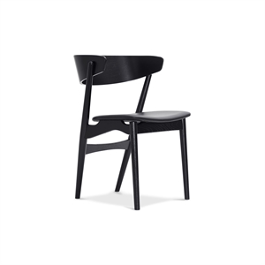 Sibast Furniture No 7 Silla de comedor Roble Negro y cuero Negro