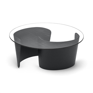 Sibast Furniture No 7 Mesita Lounge Ø90 Baja Negro Negro/Cristal