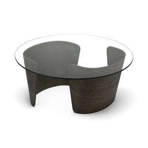 Sibast Furniture No 7 Lounge Mesa de Centro Ø90 Alta Roble Aceitado Oscuro/Cristal