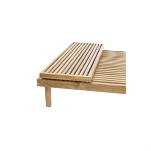 Mesa con Tapa Acanalada para Otomana de Teca de Sibast Furniture