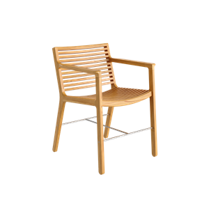 Silla de Jardín RIB con Reposabrazos de Teca de Sibast Furniture