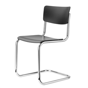 Thonet S 43 Silla de comedor cantilever Cromo/ Haya Negro