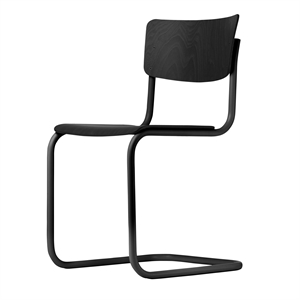 Thonet S 43 Silla de comedor cantilever Negro/ haya teñida Negro