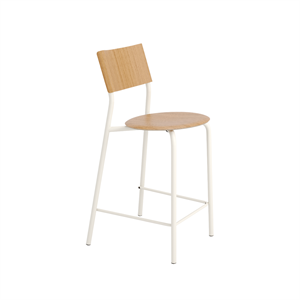 Taburete de bar TipToe SSD de 65 cm en roble/blanco crema