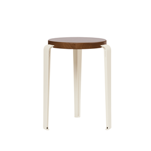 Taburete TipToe LOU Roble teñido/Blanco Crema