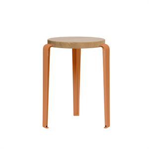 Taburete TipToe LOU Roble/Rojo Mandarina