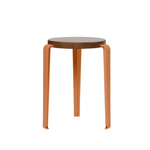 Taburete TipToe LOU Roble teñido/Rojo Mandarina