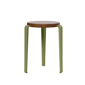 Taburete TipToe LOU Roble teñido/Verde Caqui