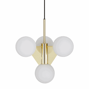 Tom Dixon Plane Chandelier Pequeño Latón/Vidrio Opalino