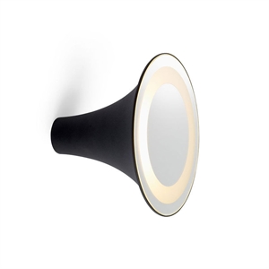 Trizo 21 Siren Lámpara de Pared Negro + Blanco Vidrio Esmerilado + Espejo Pequeño