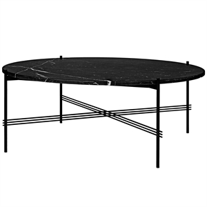 GUBI TS Mesa de Centro Redonda Ø105 Negro/ Mármol Marquina Negro