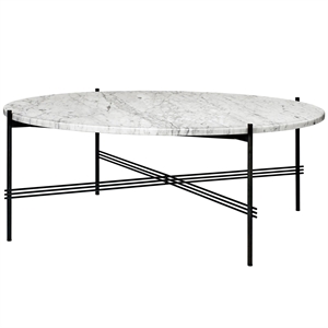 GUBI TS Mesa de Centro Redonda Ø105 Negro/ Blanco Mármol de Carrara