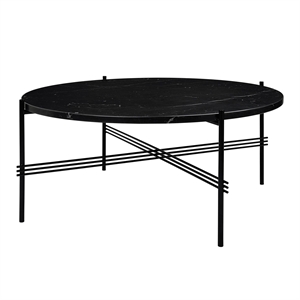 GUBI TS Mesa de Centro Redonda Ø80 Negro/ Mármol Marquina Negro