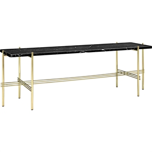 GUBI TS Mesa Consola H40 cm con 1 Estante Latón/ Mármol Marquina Negro